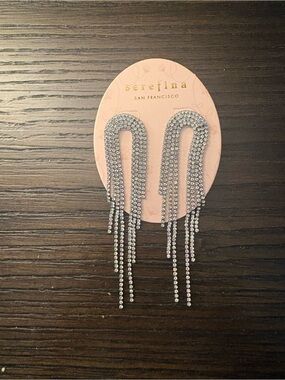 NEW Serefina Silver Crystal Fringe Earrings